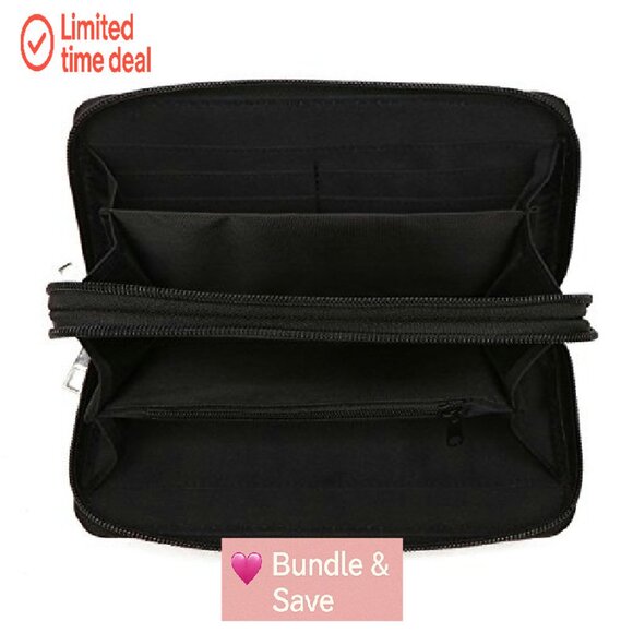Punk Style Vegan Leather Backpack Wallet Set Daypack TSA Approved